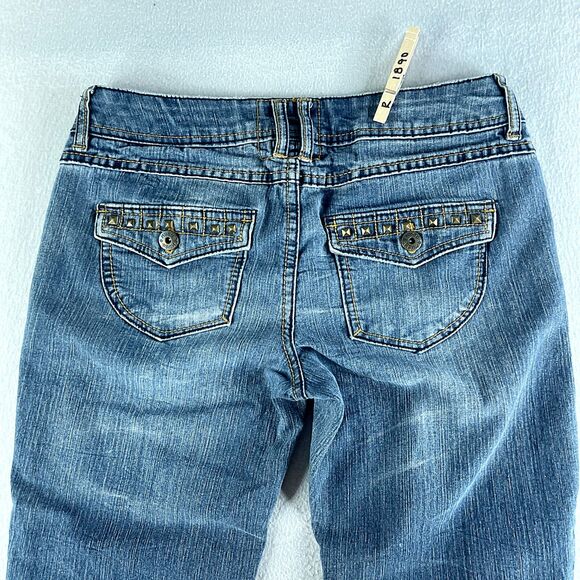 Mudd Women Jeans Blue Tag Size 1 (28x20) Low Rise Capri Medium Wash Stretch - Picture 15 of 15